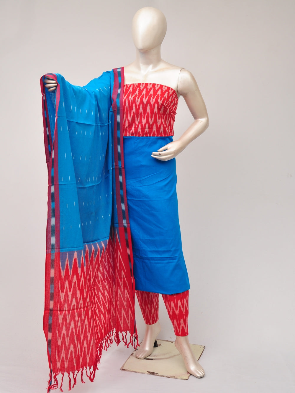 Pochampally Ikat Dress Material with Same Dupatta model 1[D81016092]
