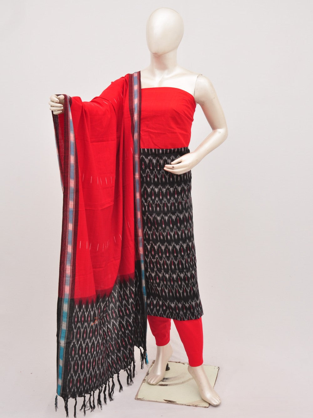 Pochampally Ikat Dress Material with Same Dupatta model 1 [D91002030]