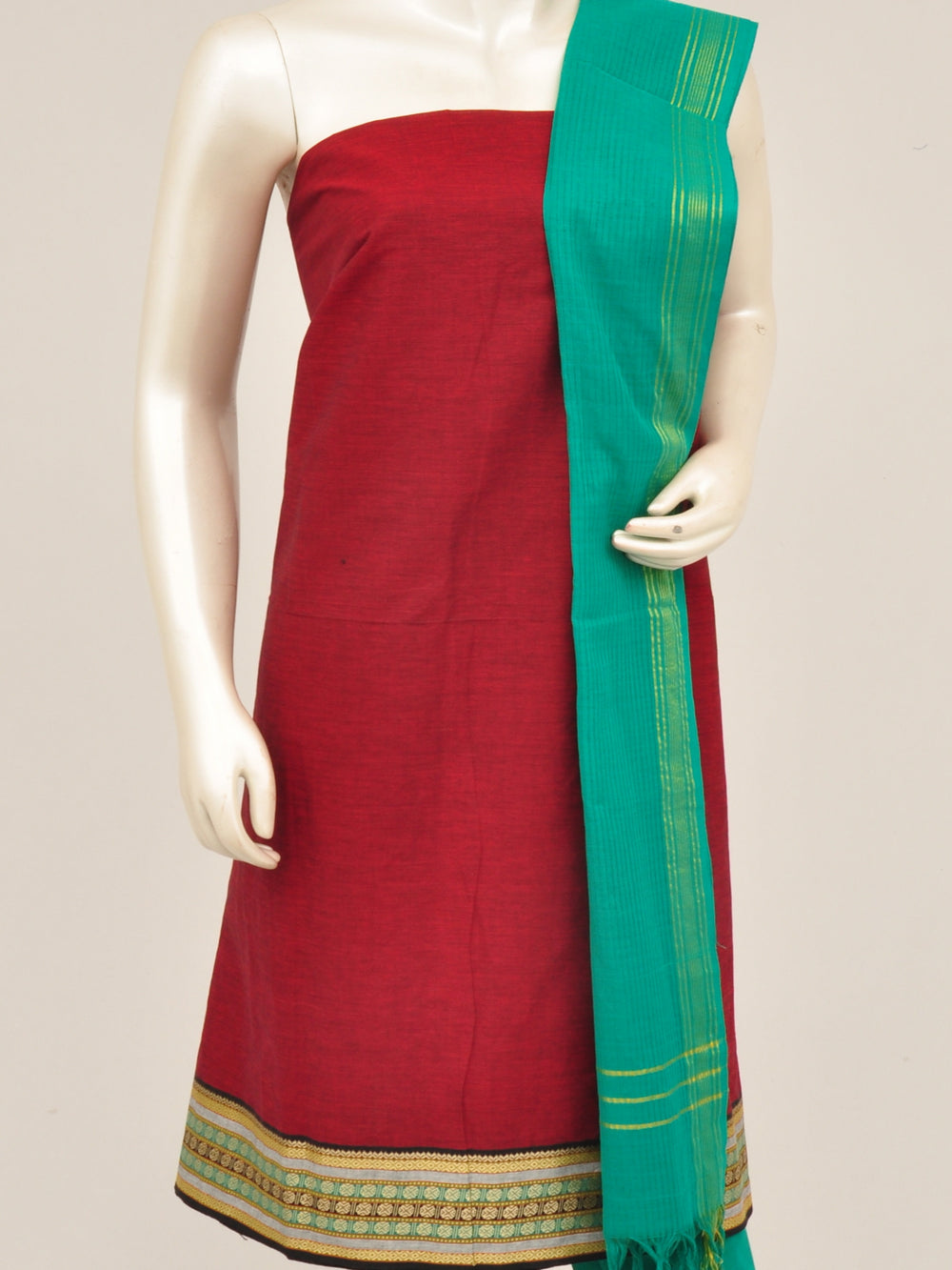 Zari border dress material [D60914007] - DressesForWomen.IN