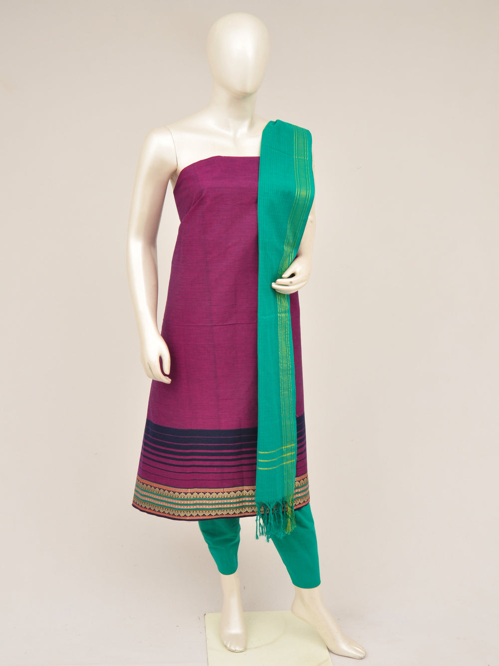 Zari border dress material [D60914008]