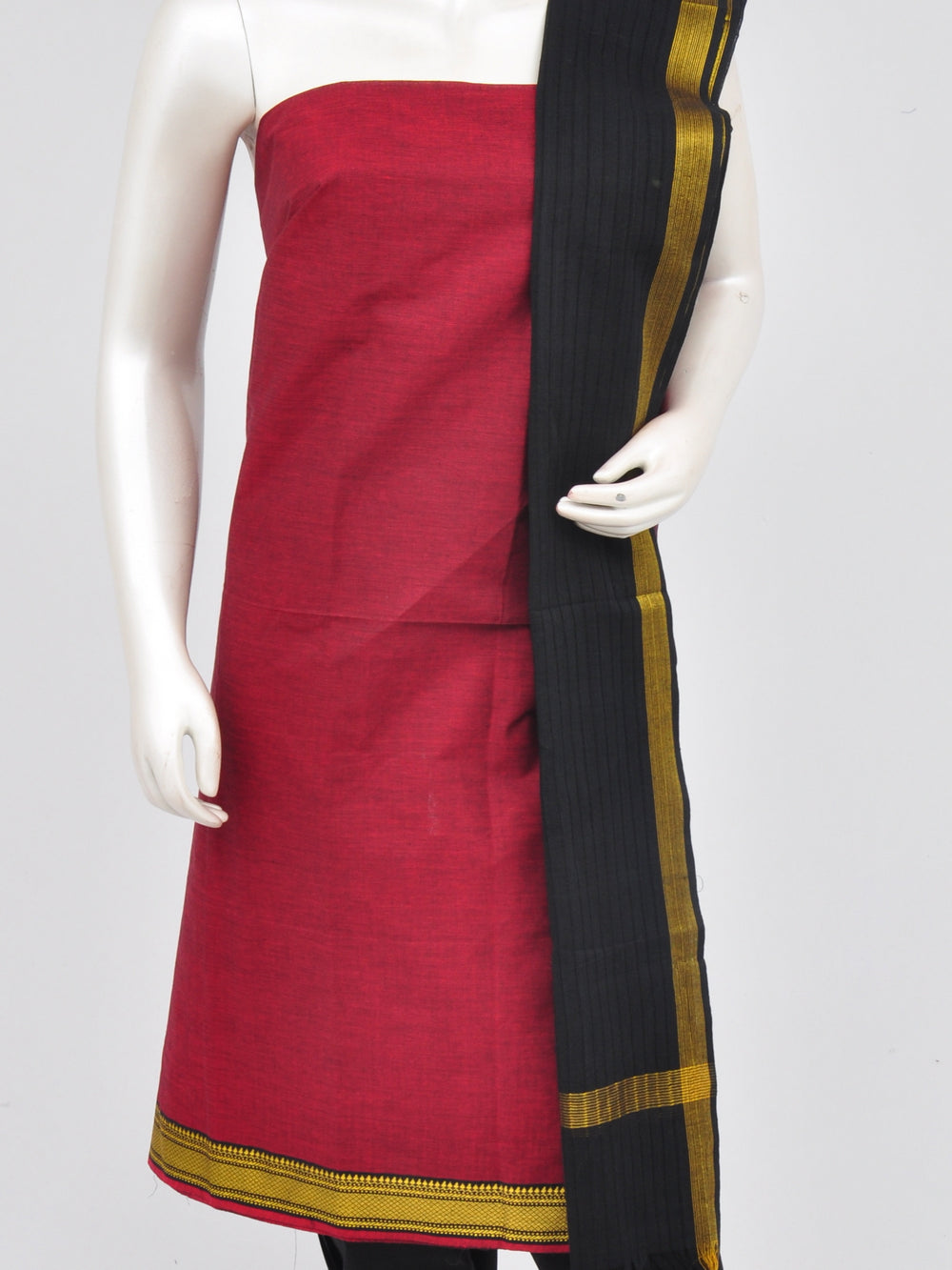 Zari border dress material [D60914012]