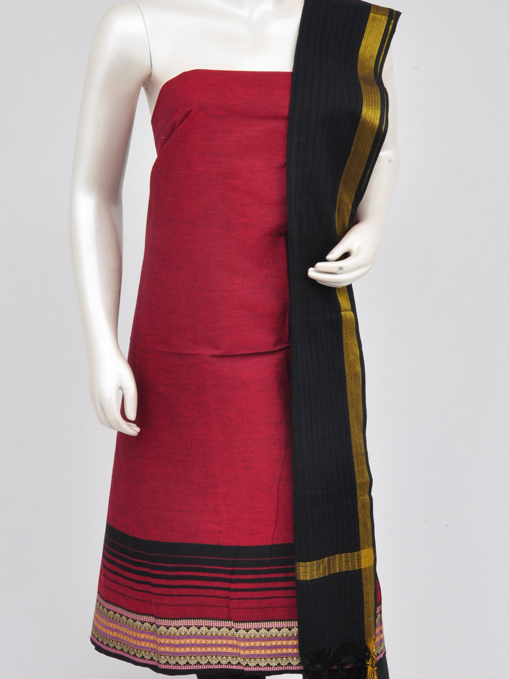 Zari border dress material [D60914015]