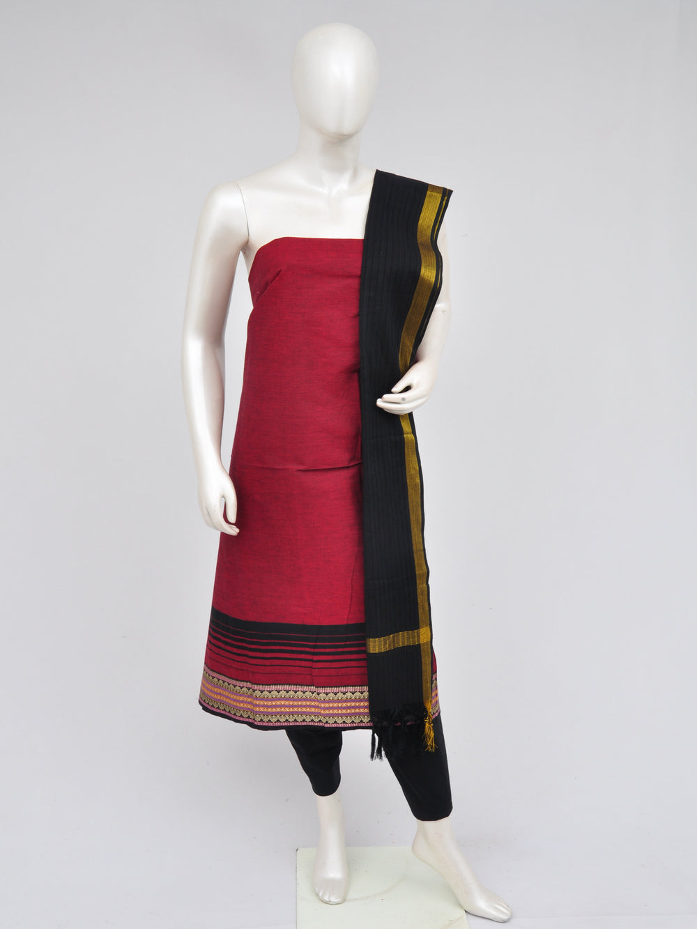 Zari border dress material [D60914015]