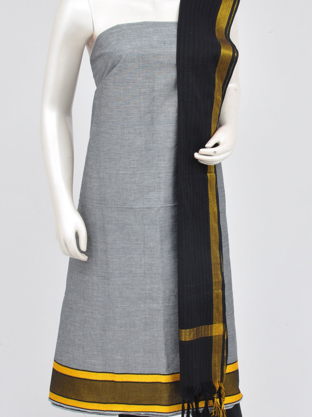Zari border dress material [D60914018]