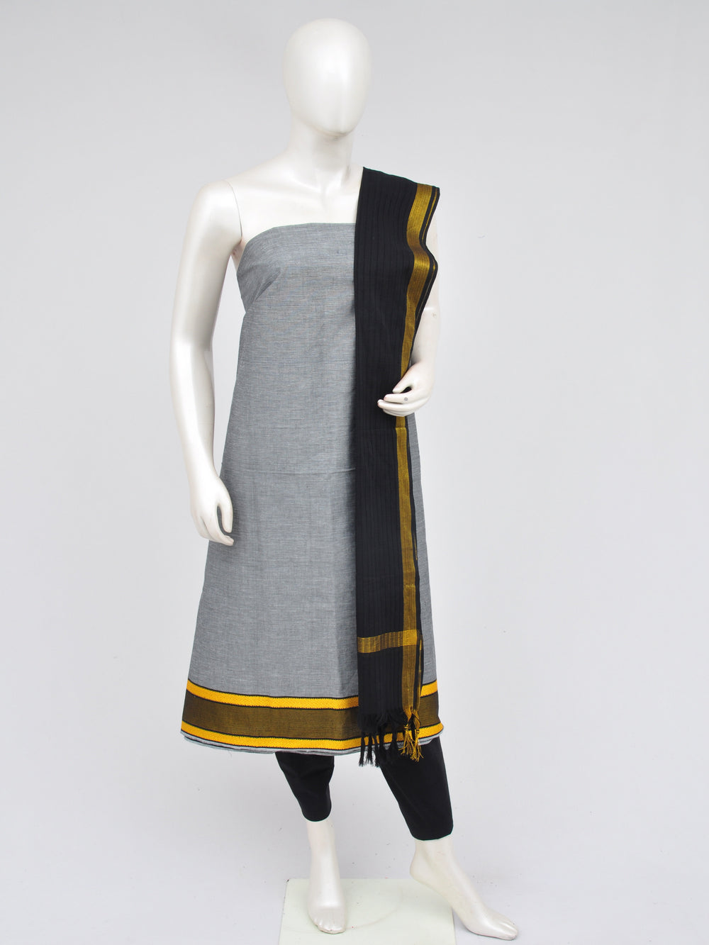 Zari border dress material [D60914018]