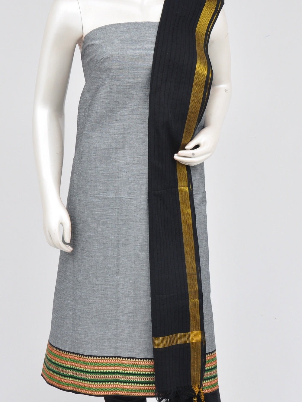 Zari border dress material [D60914019]