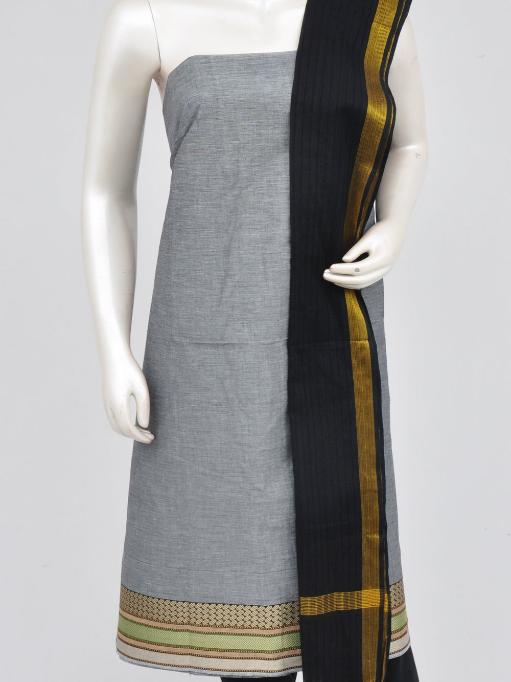 Zari border dress material [D60914022] - DressesForWomen.IN