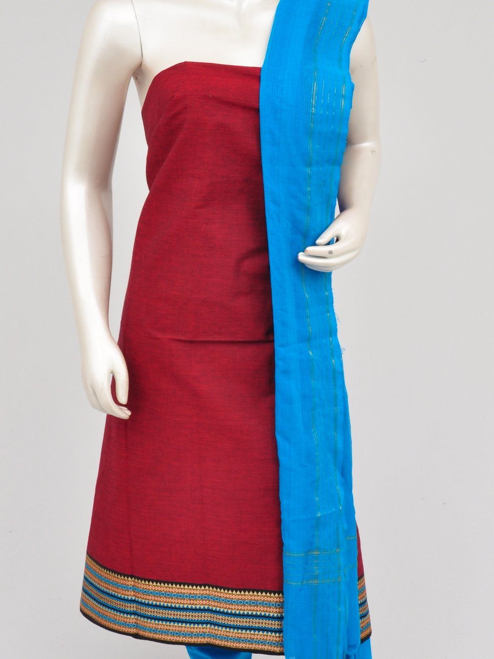 Zari border dress material [D60914030]
