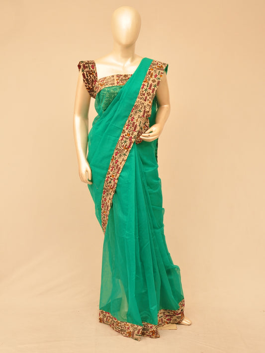 Supernet Kalamkari Patch Designer Saree D71027078]